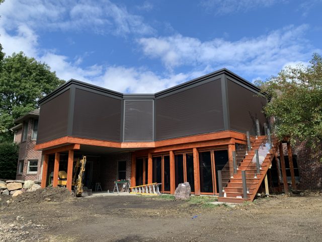 A building with steps leading to the top of it.